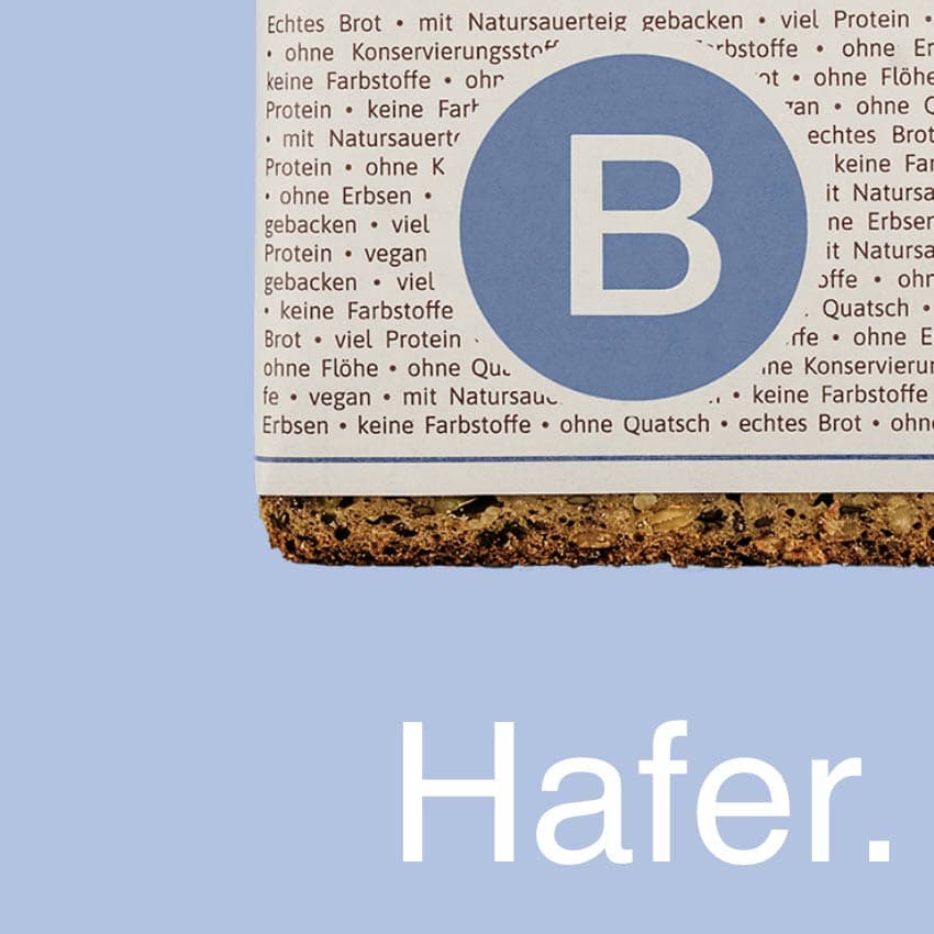 Produktdarstellung auf der B. Just Bread Website