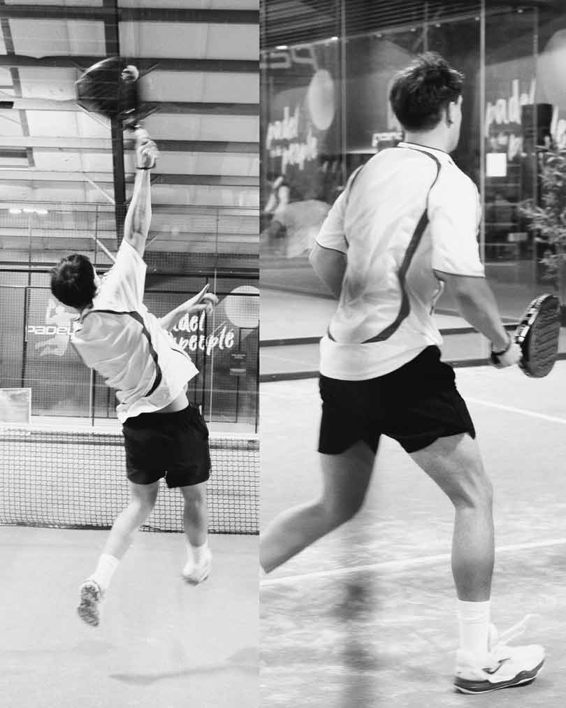 Padelspieler beim QUAD x GIGI Turnier während eines Spiels