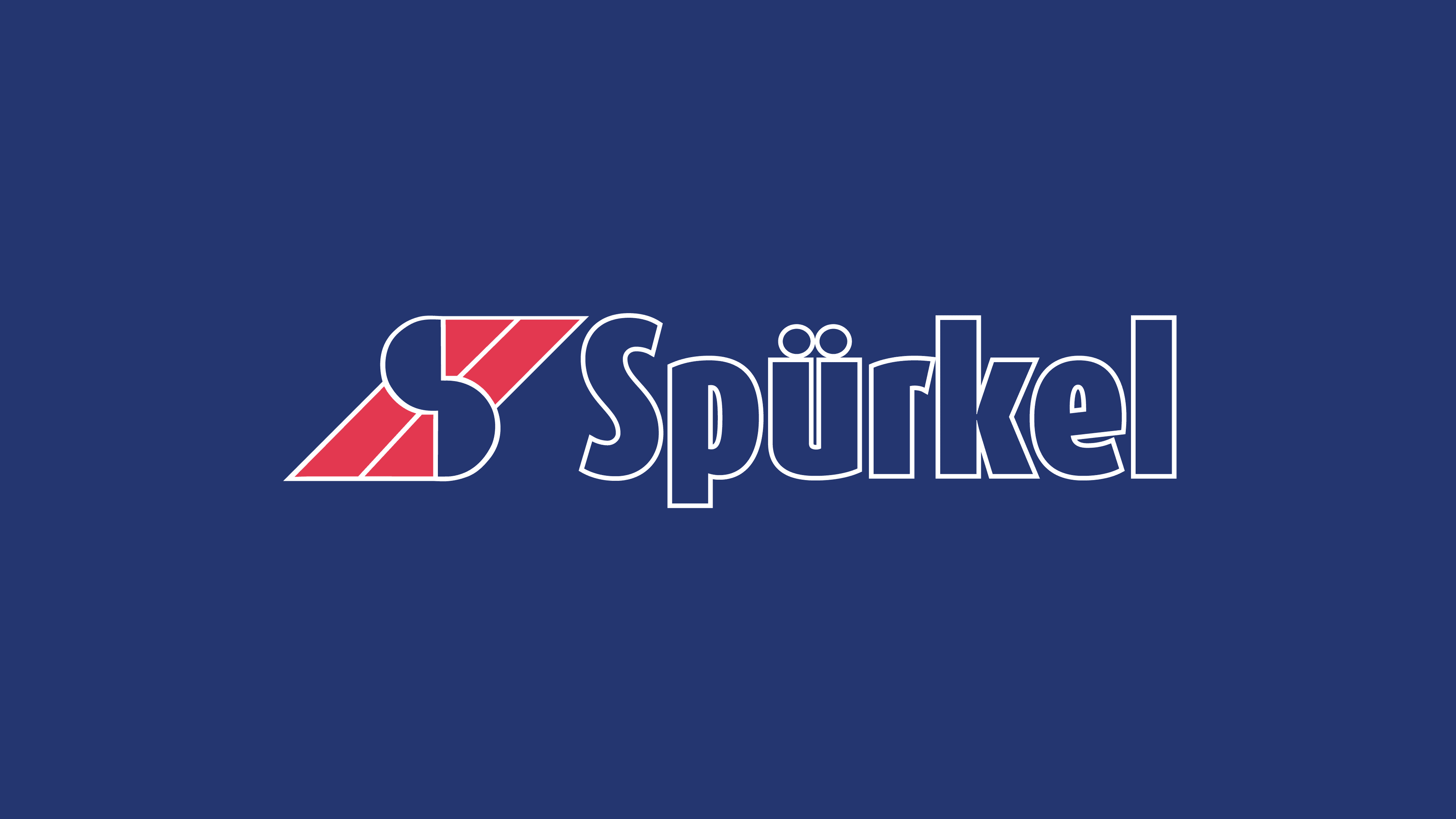 Spürkel Logo auf dunkelblauem Hintergrund